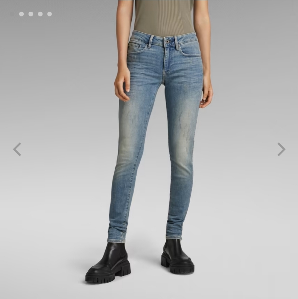 G Star Raw midge zip skinny jeans